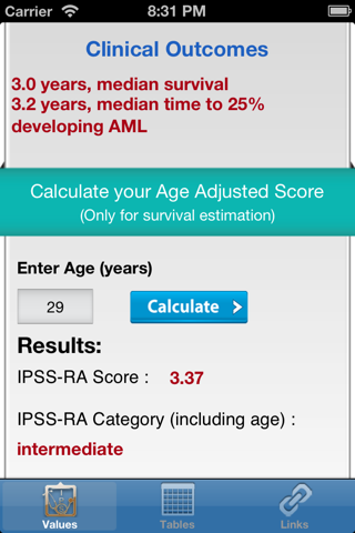 MDS IPSS-R Calculator - Advanced screenshot 3