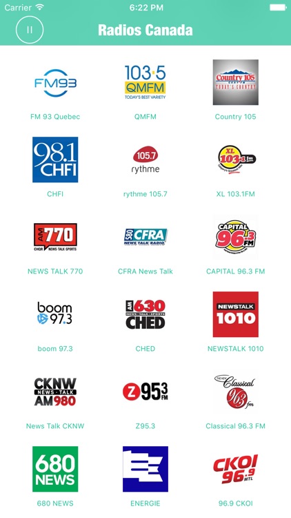 Radios Canada (Canada Radio FM) - Including CBC Ottawa, Virgin Vancouver, News Talk CKNW, Premiere Quebec