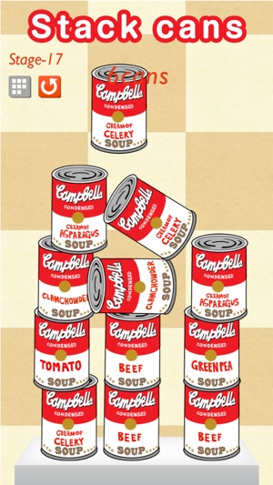 Stack soup cans