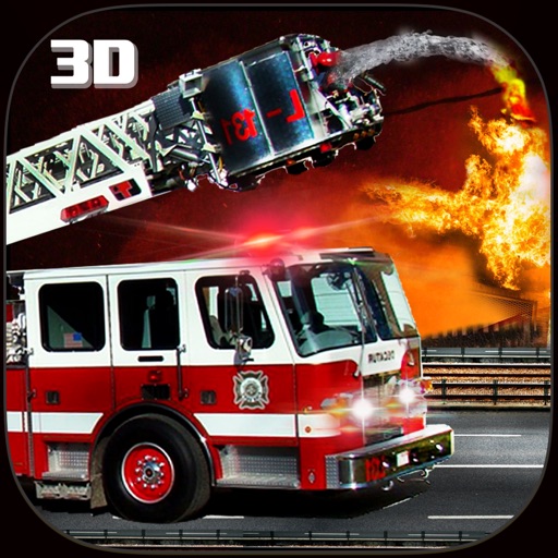 fire truck emergency evacuation vehicle parking Game 3D icon