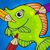 活动！ 图画书 关于海洋生物的孩子： 学画画 鱼，鳖，蟹，海洋，珊瑚