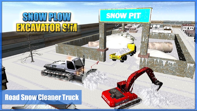 Snow Plow Excavator Sim 3D - Heavy Truck & Crane Rescue Operation for Road Cleaning