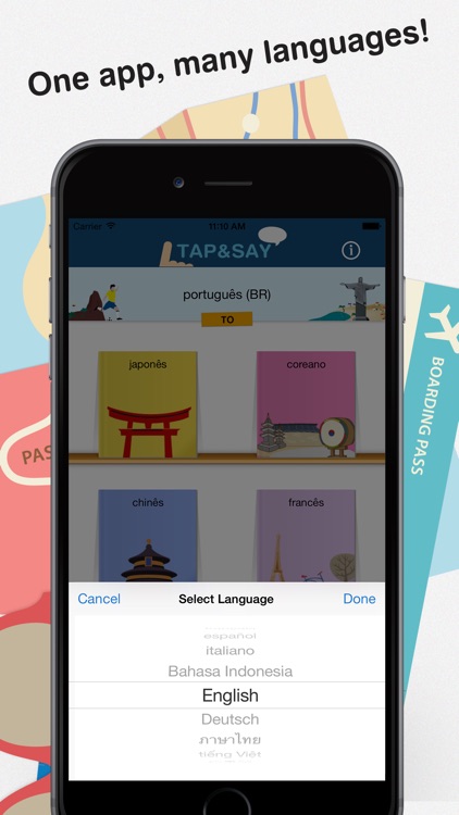 Tap & Say - Speak Phrase Book for travelling the world screenshot-0