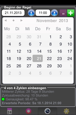 iCyclus DE - Periode und fruchtbare Tage auf einen Blick  - Menstruationskalender screenshot 4