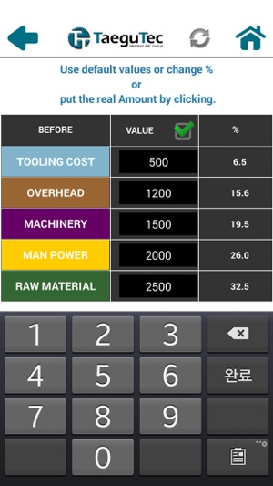 TaeguTec CostSaving Calculator(圖5)-速報App