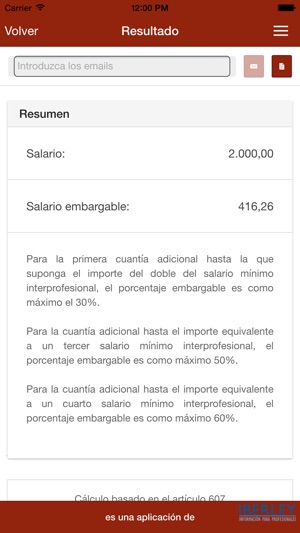 Calculo de embargo de salario