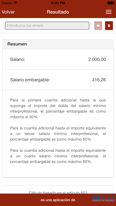 How to cancel & delete Calculo de embargo de salario from iphone & ipad 1