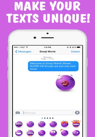 Purple Text Smileys Keyboard - New Emojis & Extra Emojis by Emoji World screenshot 2