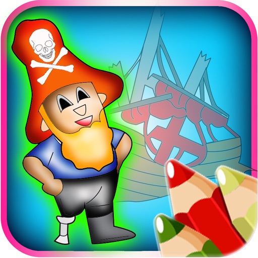 Coloring time Kiddos - color the funky world of pirates Icon
