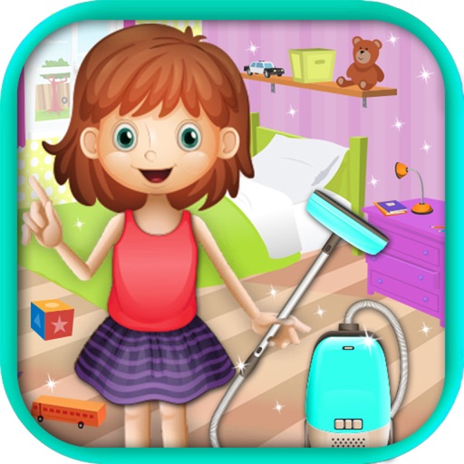 Messy Room Cleaning and Washing - Clean for fun with little girls games icon