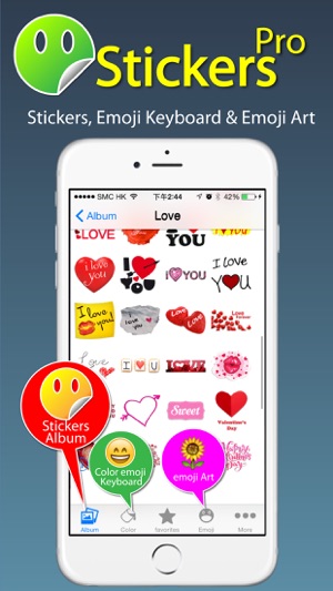 Stickers Pro for iOS8 +Emoji Keyboard & Emoji Art(圖1)-速報App