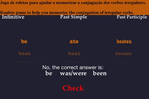 iRRegular Verbs - Português Inglês - English Portuguese screenshot 3