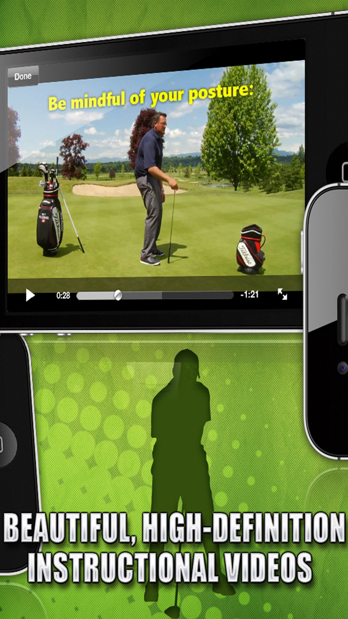 Golf Swing Coach HD FREE - Tips to improve putting drive tee-off time