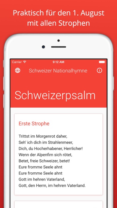 Nationalhymne Schweiz - Schweizer PsalmScreenshot von 1
