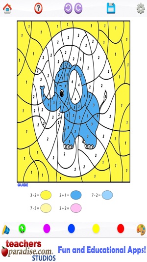 Kids Math Coloring Book - Paint by Numbers(圖2)-速報App