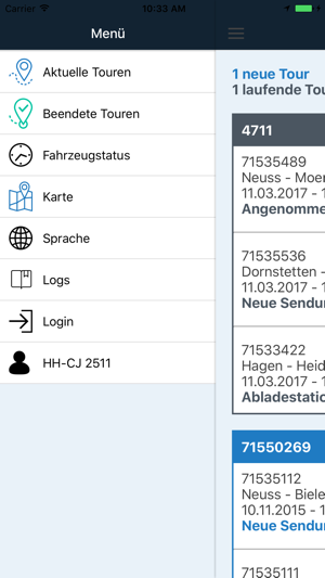 TrackSim Logistik App