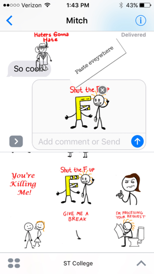 Stick Texting College Series Stickers for iMessage(圖3)-速報App