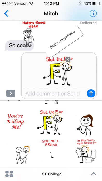 Stick Texting College Series Stickers for iMessage