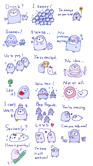 Cute Penguin Stickers!!(圖1)-速報App