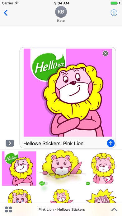 Hellowe Stickers: Pink Lionのスクリーンショット1 Hellowe Stickers: Pink Lionのスクリーンショット1