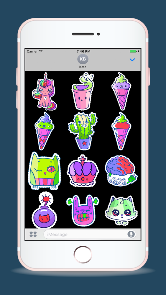 Bright Cute Stickers App for iPhone Free Download Bright Cute