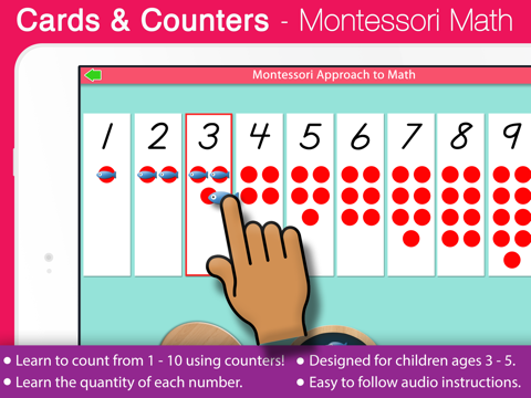Preschool Counting - Montessori Cards And Counters - náhled