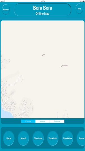 Bora Bora French Polynesia Offline Map N