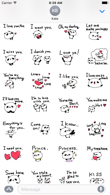 Panda love stickers