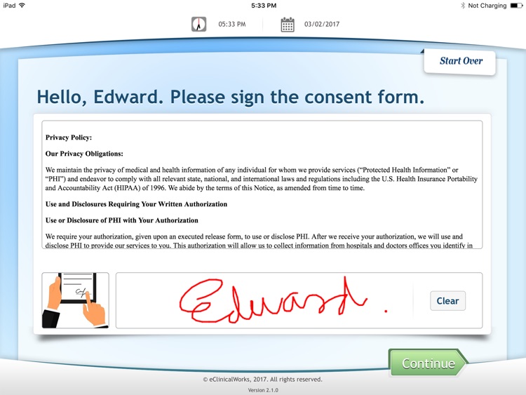 eClinicalWorks Kiosk