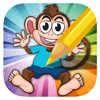 Preschool Zoo Monkey Coloring Book Game Free