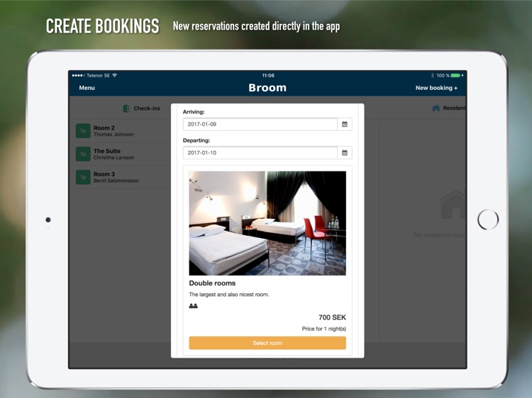 Broom for iPad - Easier booking management