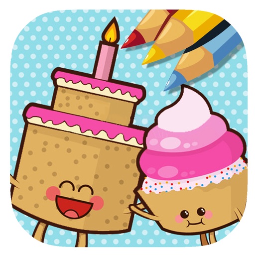 Sweet Cup Cake Coloring Book Page Game Version iOS App