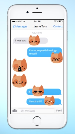 Orange Kitty Cat Face Emojis Sticker Pack(圖2)-速報App