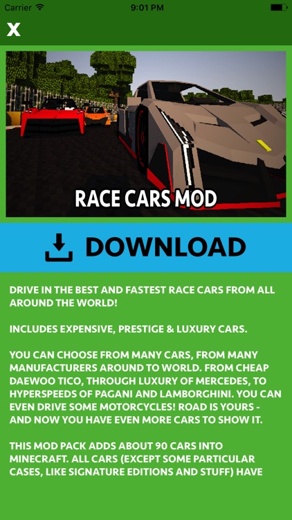 CARS MOD FOR MINECRAFT PC GAME