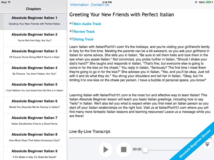 Beginner Italian - Learn with Pics and Video iPad