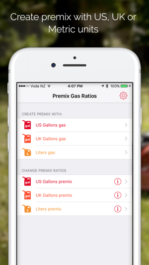 Premix Gas Ratios - Oil and Gas Mix for 