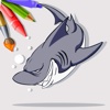 Sea Sharks Coloring Book Page Game For Kids