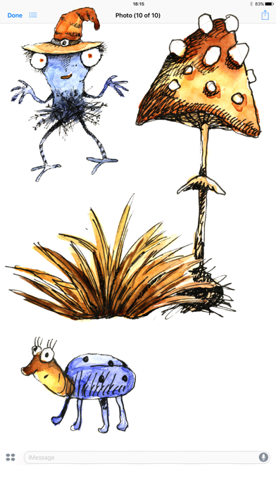 Pumpkin - Frog - Worm! Watercolor Stickers Screenshot 1