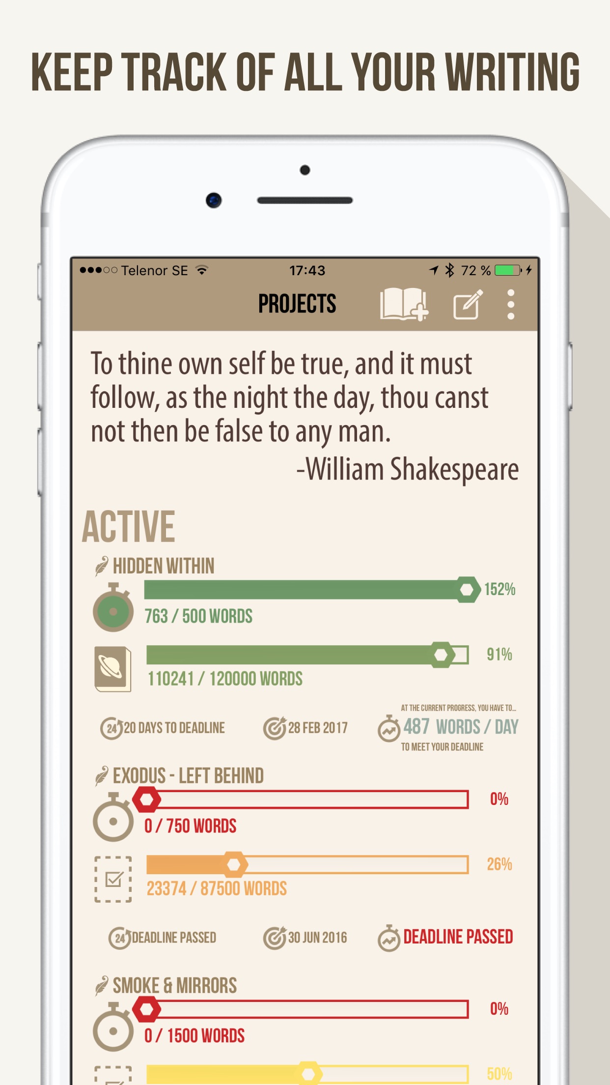 Screenshot do app Word Keeper