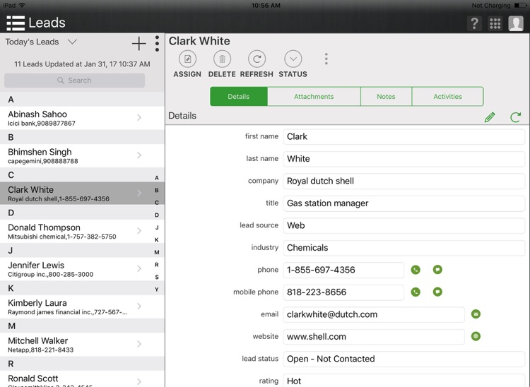 Mobile CRM+ for Salesforce CRM (iPad)