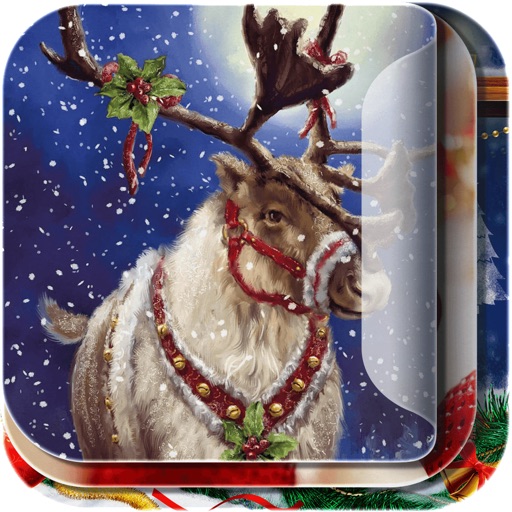 Oh Deer - Santa Spreads Holiday Cheer on Wallpaper