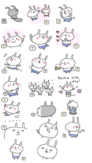 Initial T Cute rabbit Stickers!!(圖3)-速報App