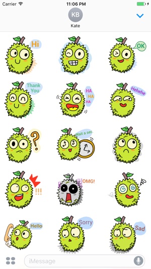 Abner The Little Cute Durian Stickers