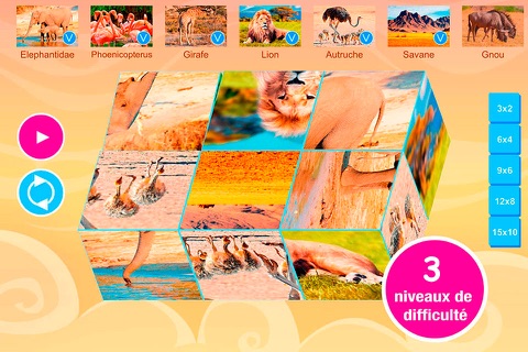 Smart Cubes: African animals puzzle games for kids screenshot 2