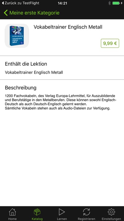 Vokabeltrainer Englisch Metall