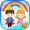 Game Learn painting coloring pages, cute princess and pretty and many colors for people who love painting practice