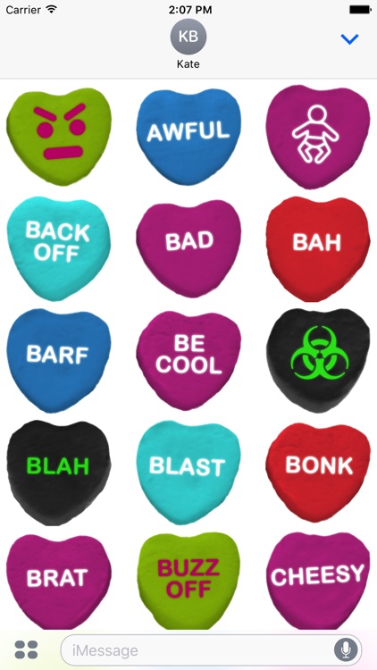 Candy Hearts Stickers #2 for iMessage