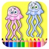 Coloring Book For Kids Page Jellyfish Version