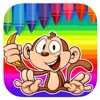 Toddler Kids Coloring Page Game For Monkey