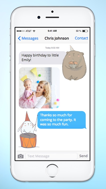 Bear and Bunny Birthday Party Sticker Pack